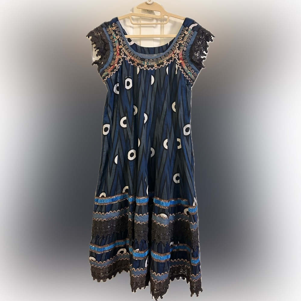Handmade Cotton Tribal Print dress size medium USA women’s.